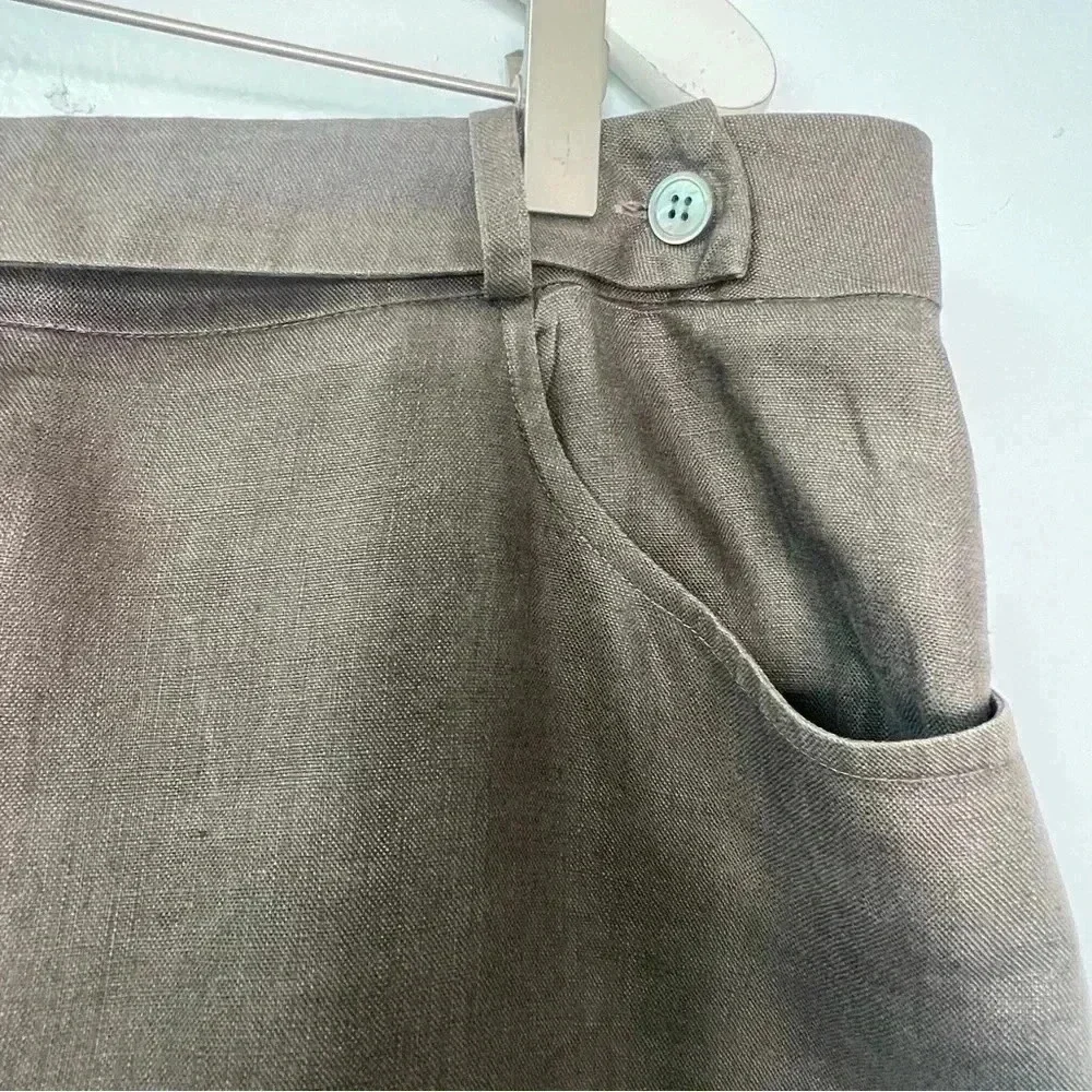 Tyler Böe 100% Linen Skirt‎ Front Slit Pockets Sz 14
